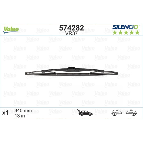 Rear wiper Valeo Silencio Performance VR37, 340 mm