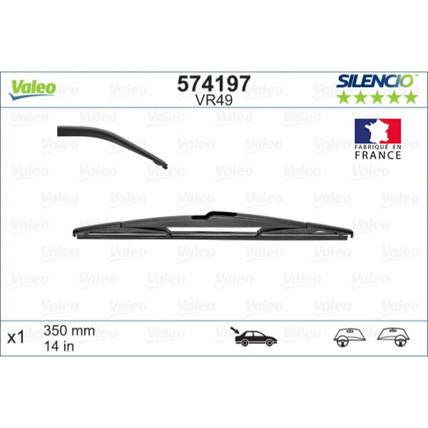 Rear wiper Valeo Silencio Performance VR49, 350 mm