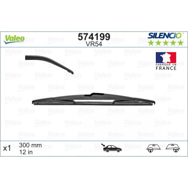 Rear wiper Valeo Silencio Performance VR54, 300 mm