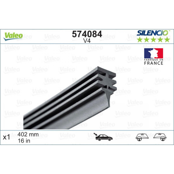 Wiper Valeo Silencio Refills V4, 402 mm