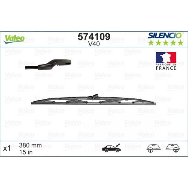 Wiper Valeo Silencio Standart V40, 380 mm