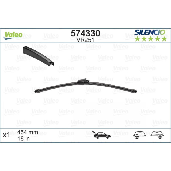 Rear wiper Valeo Silencio X.TRM OE VR251, 454 mm