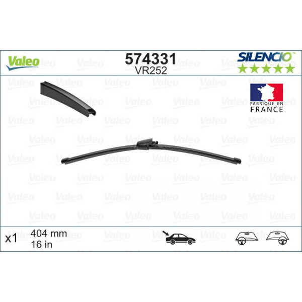 Rear wiper Valeo Silencio X.TRM OE VR252, 404 mm