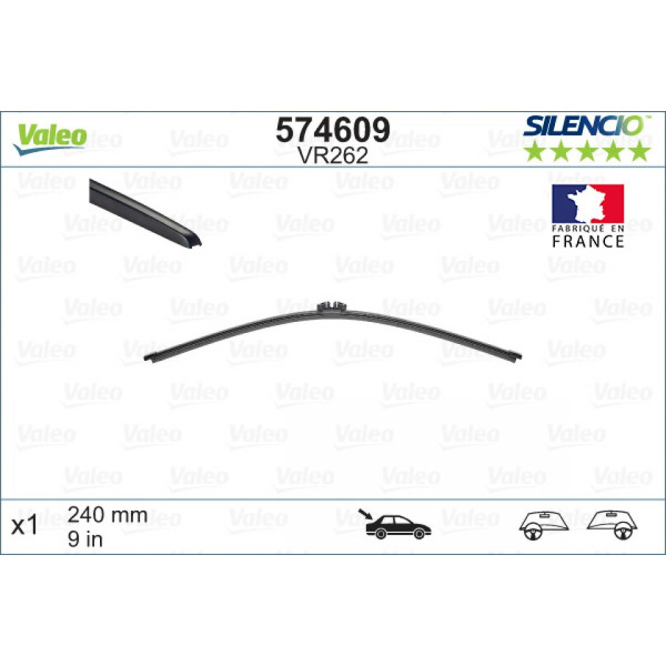 Rear wiper Valeo Silencio X.TRM OE VR262, 240 mm