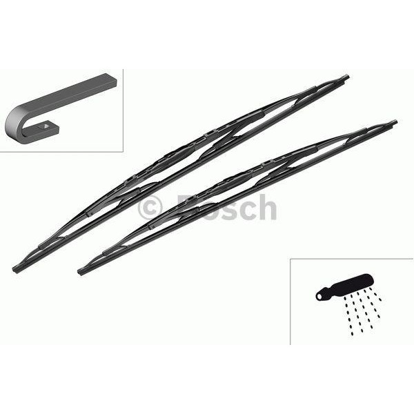 Wiper set Bosch Twin Spoiler 657S, 650/650 mm