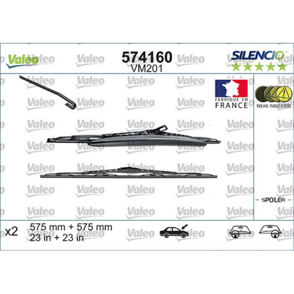 Wiper set Valeo Silencio Performance X2 VM201, 575/575 mm