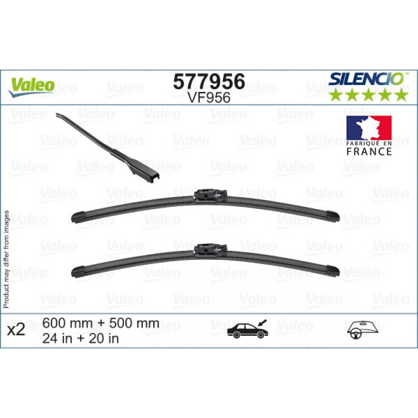 Wiper set Valeo Silencio VF956, 600/500 mm