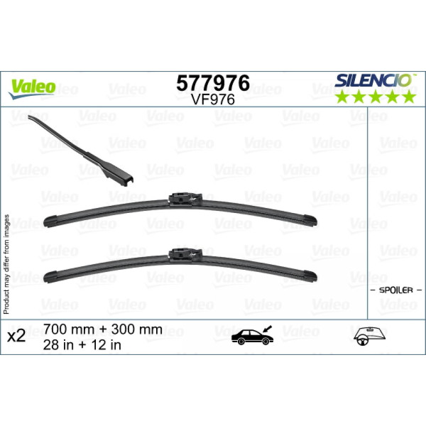 Wiper set Valeo Silencio VF976, 700/300 mm