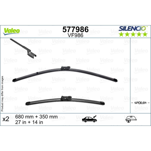 Wiper set Valeo Silencio VF986, 680/350 mm