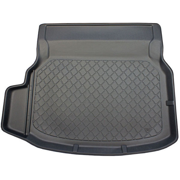 Rubber trunk mat Mercedes C-class W204 Sedan 2007-2014 (forward folding rear seats, with a container in the left niche)