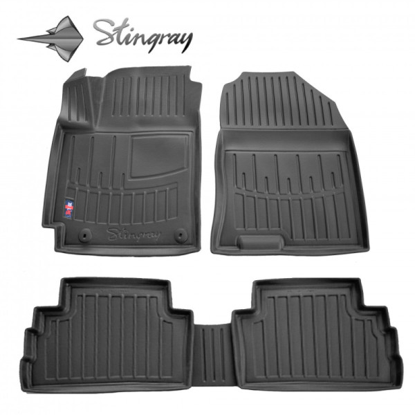 Rubber 3D mats HYUNDAI Kona from 2017 5 pc. (benzinu varomas) / black / 5009225 / higher edges