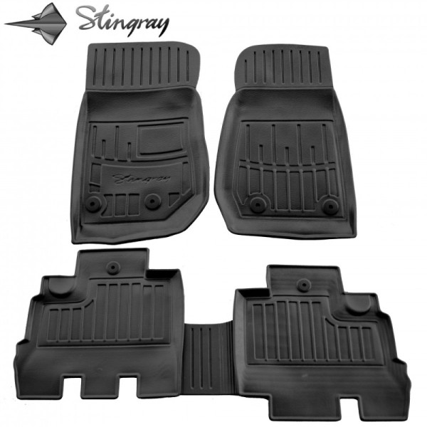 Rubber 3D mats JEEP Wrangler JK (5 doors) 2007-2018, 5 pcs / black / 5046065 / higher edges