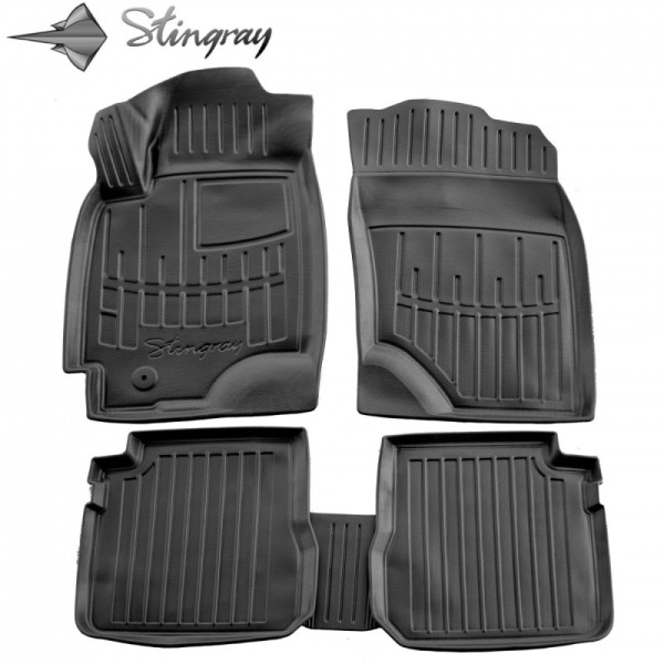 Rubber 3D mats MITSUBISHI Outlander 2003-2006, 5 pc. / black / 5013135 / higher edges