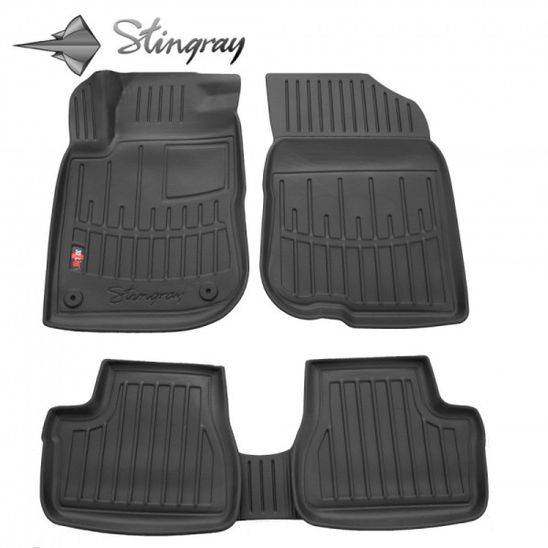 Rubber 3D mats PEUGEOT 208 2012-2019, 5 pc. / black / 5016145 / higher edges