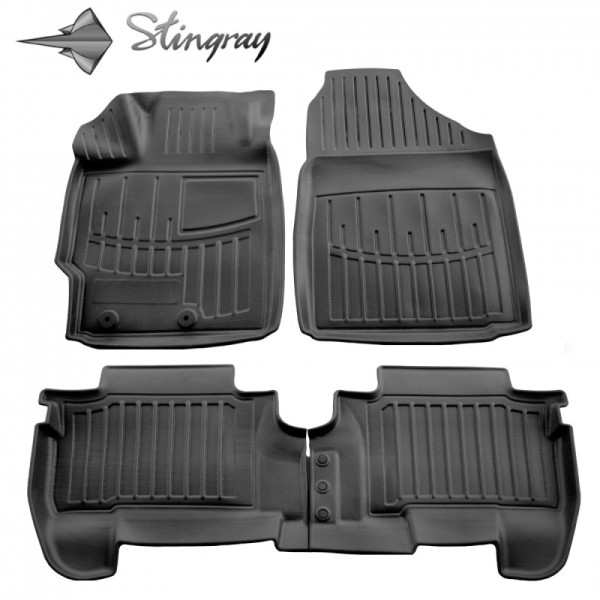 Rubber 3D mats TOYOTA Yaris II XP9 2006-2011, 4 pc. / black / 5022274 / higher edges